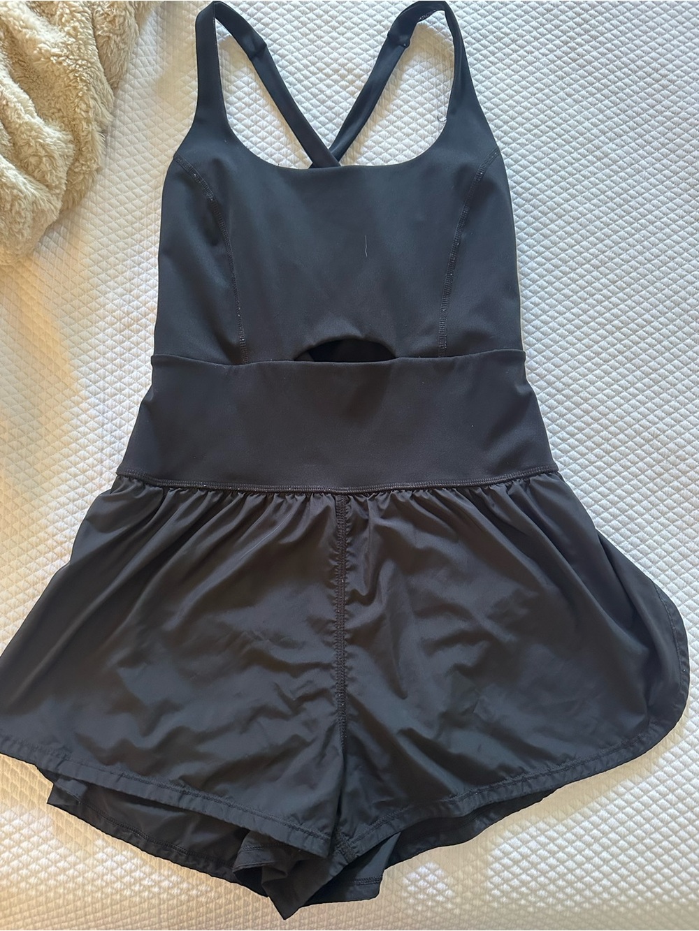 FP Movement by Free People Black Cross-Back Romper